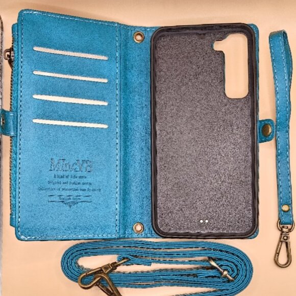 Samsung Galaxy S23 Plus (6.6-inch) PU Leather Wallet Case with Card Holder-Blue - Picture 3 of 5